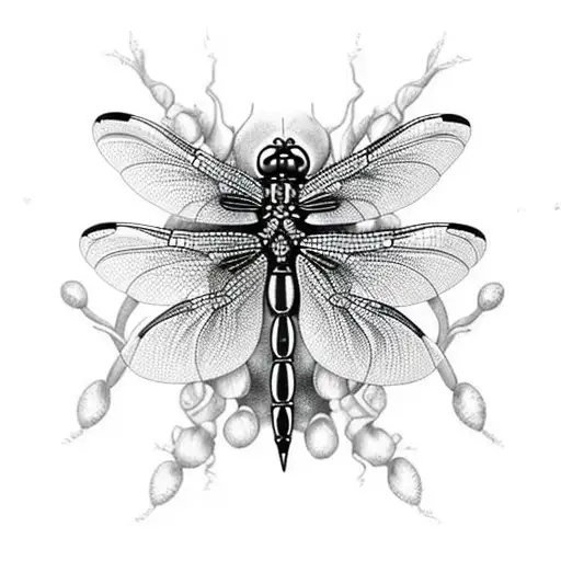 Black And Grey Dragonfly