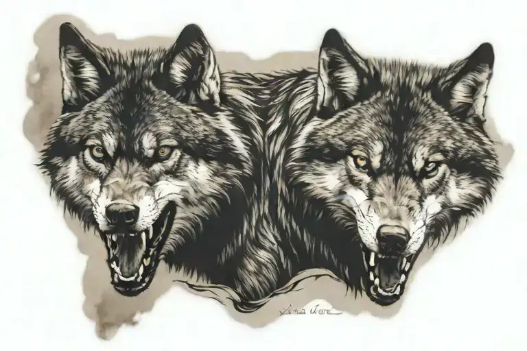 The Name Shadow-j With A Front On Angry Wolf In The Background