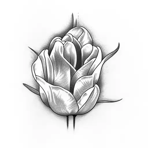 Floral Tulips Design With Text