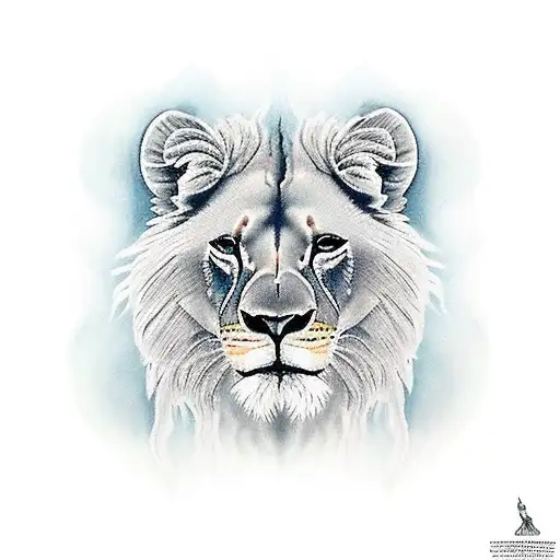 The Lioness Look After Grandma At Sky With Butterfly