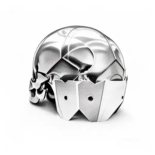 Half Gladiator Helmet Half Human Skull