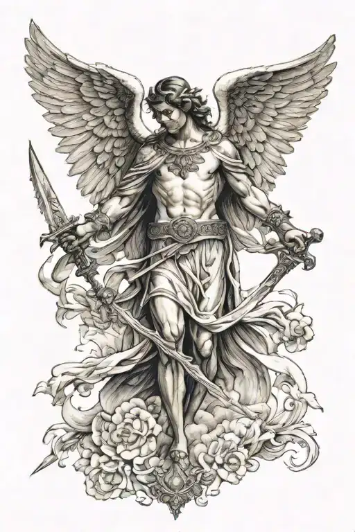 Guardian Angel Holding A Sword