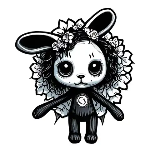 Sad Cute Creepy Bunny Voodoo Doll