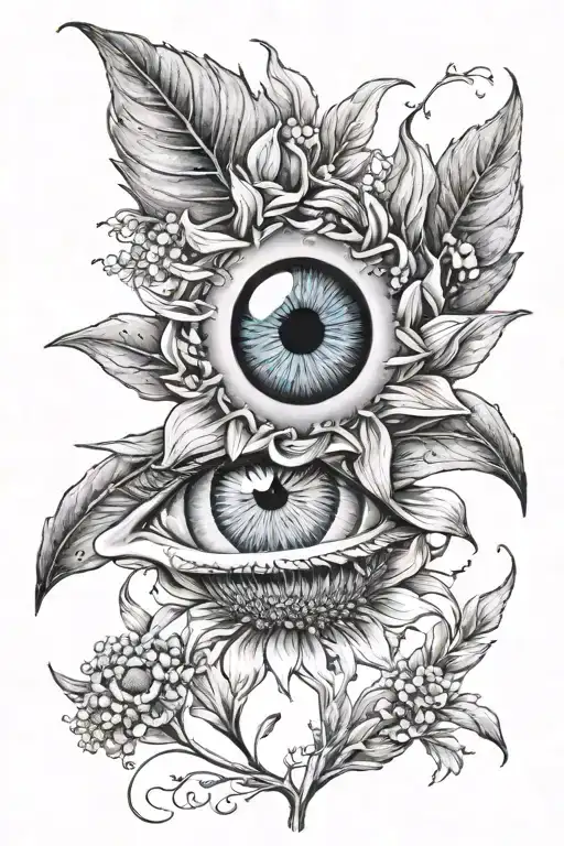 Eyeball At Center Of A Wildflower