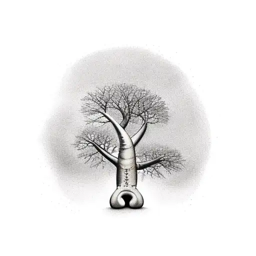 Baobab Tree Small And Delicate