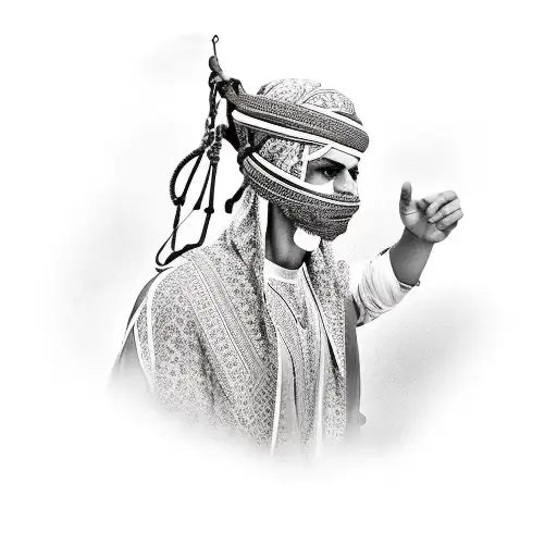 Camel Back Riding Person In Arabic Gear