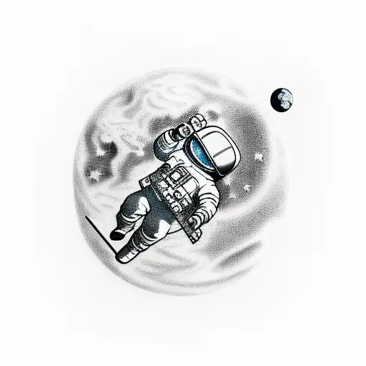 Astronaut Lounging On Saturn