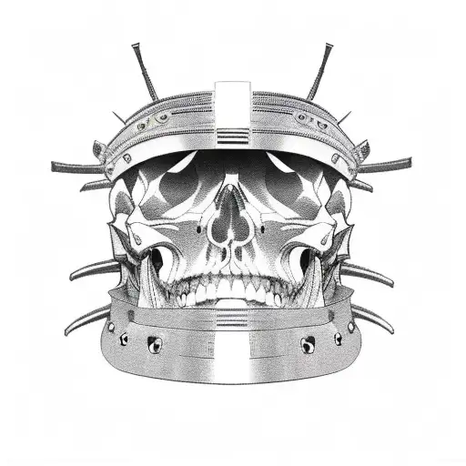 Samurai Helmet And Armor But Face Is Replaced With Skull