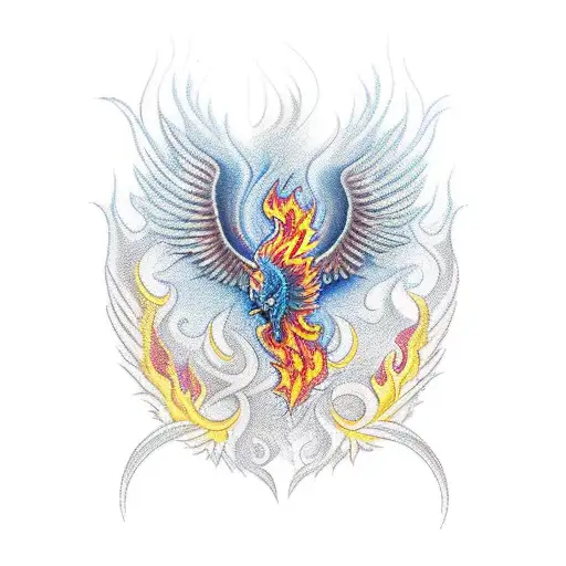 Phoenix Rising From Flames