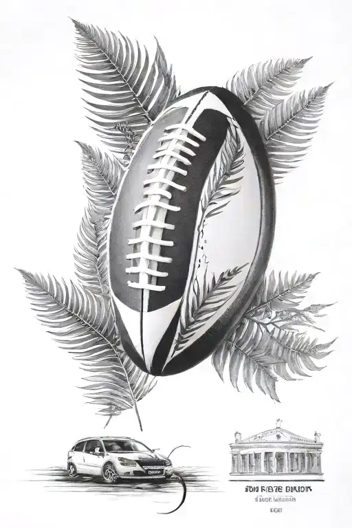 Half Clock Half Rugby Ball With Silver Fern