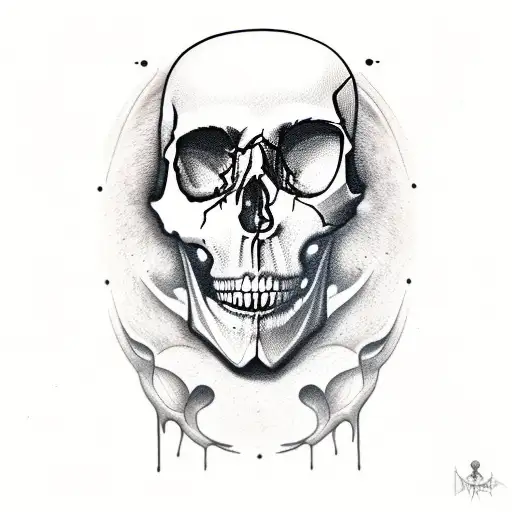 Skull With Black Blood Dripping