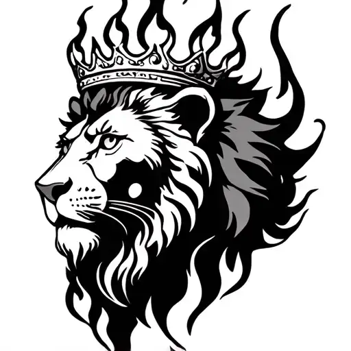 Lion With Crown Of Fire