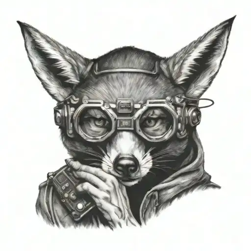 Man In Fox Mask Playing Console