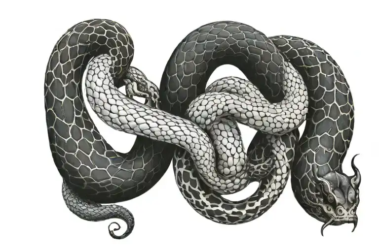 Yin And Yang Snake Coiled