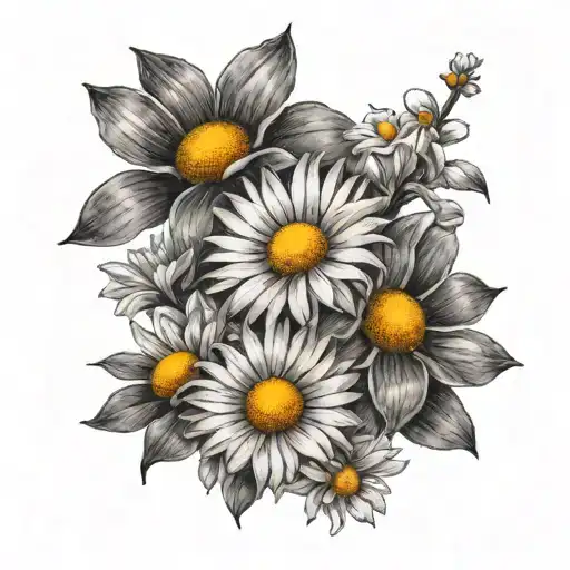 R With Daisy Flowers