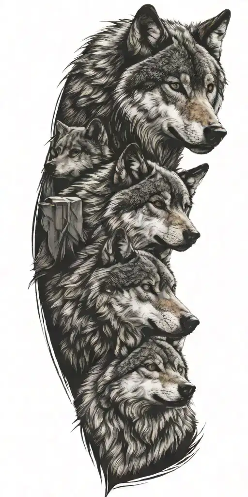 Represent Father Son Wolf Surrounded