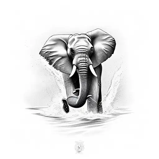 Elephant Swimming Happy