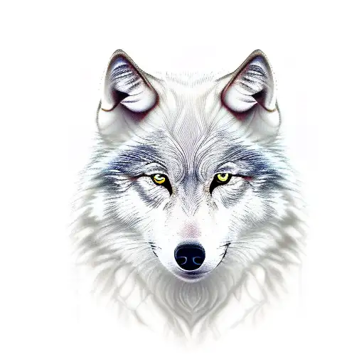 White Wolf With White Wolf Cub