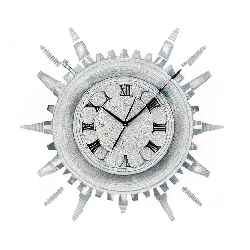 Analogue Clock With Gears And High Detail