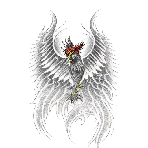 Phoenix Coming Out Of Flames