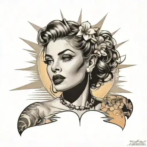 Ibiza Sunset And Pinup Girl