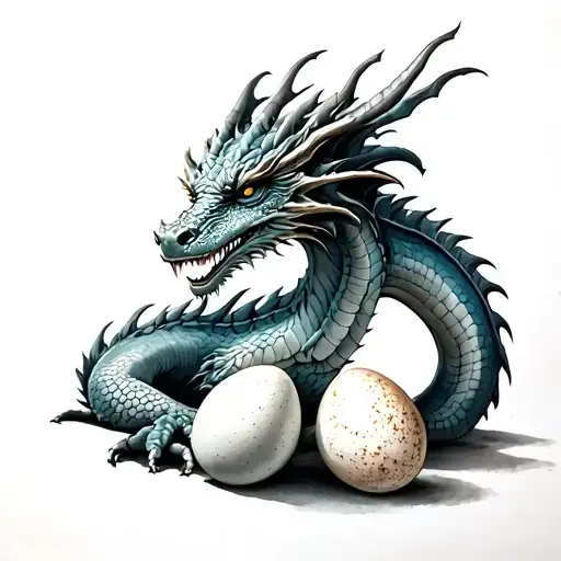 Dragon With 3 Eggs