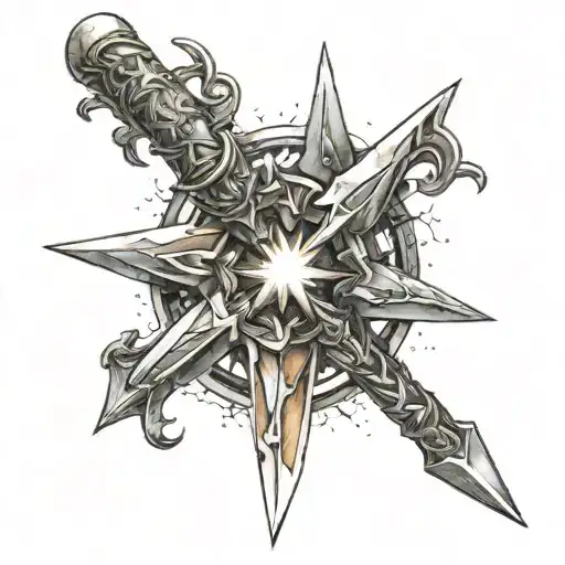 Star Shining Onto A Sword