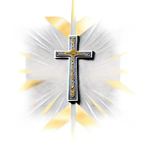Christian Cross With Gold Ends