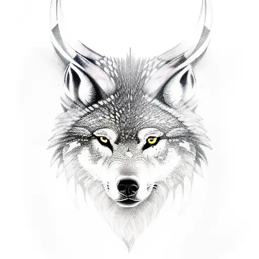 Viking With Forest And Wolves