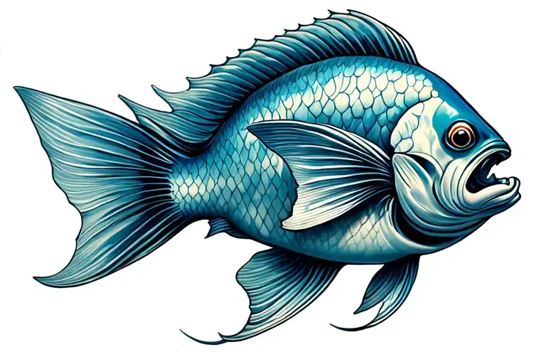 Wave Shaped Fish Symbol