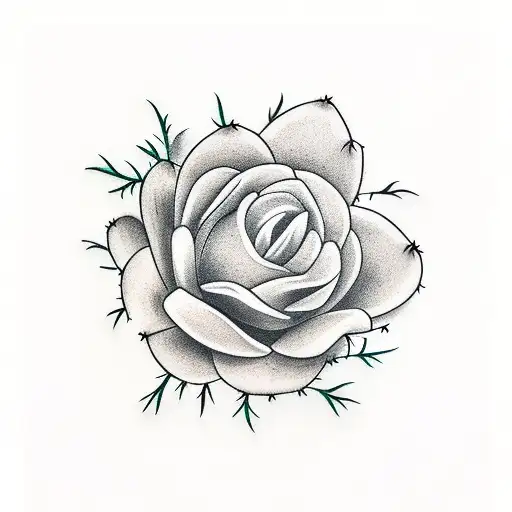 Crow Bird Holding Cactus Flower