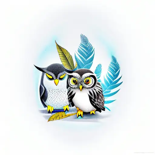 Owl And Penguin