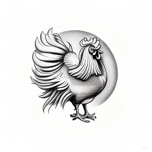 Rooster Holding A Cork