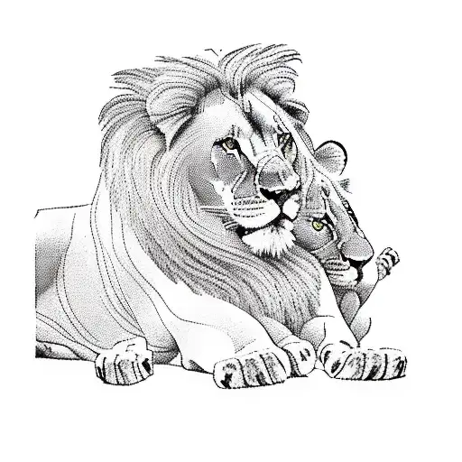A Lion And A Cub
