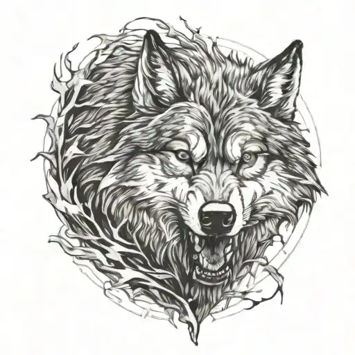 Angry Wolf Never Giving Up Hope