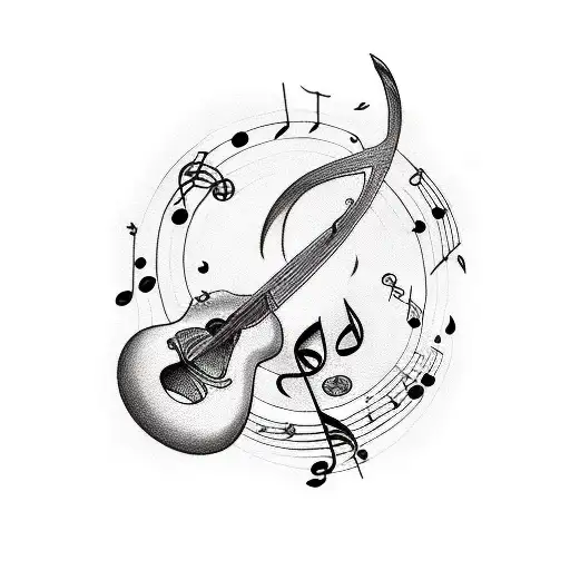 Incorporate A Bird And Musical Notes In A Sketch-style