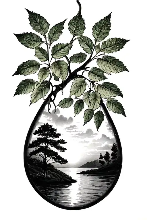 Tear Drop Nature Scene Sunset Sky