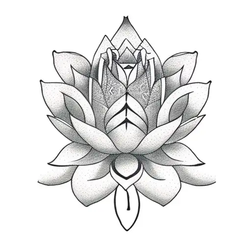 Lotus Flower And Roses