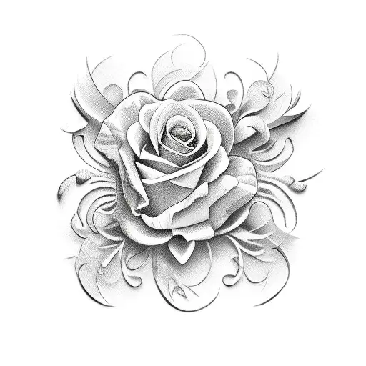 Scissors On Floral Background