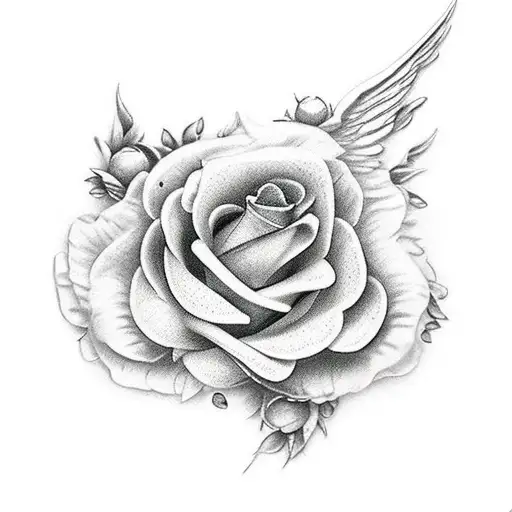 Angel Wings And Roses