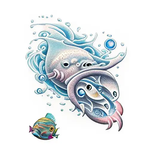 Deep Sea Transition Up Into A Sunset