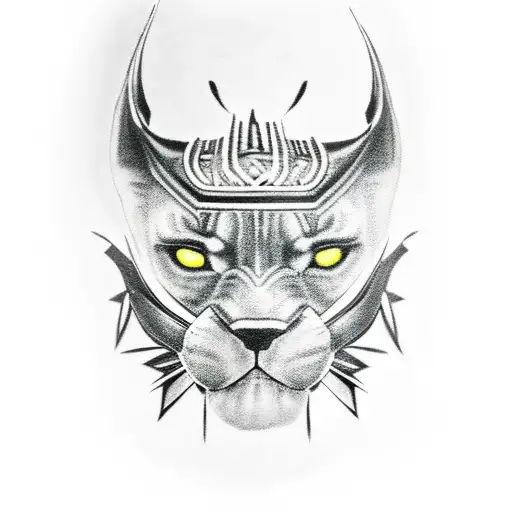 Black Panther With Basquiat Crown On