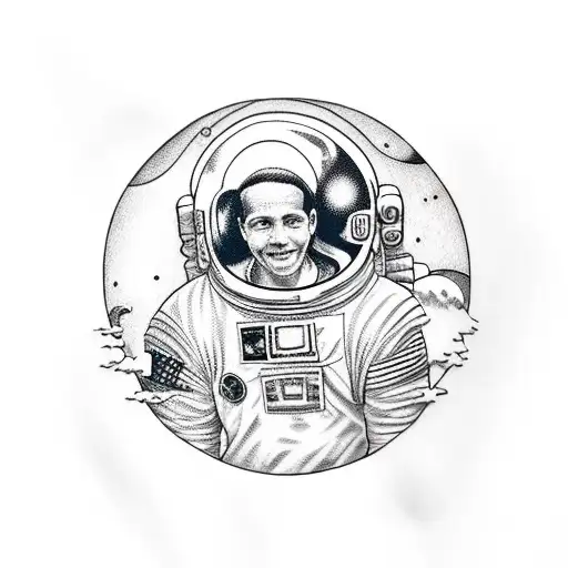Astronaut With Moon In The Background
