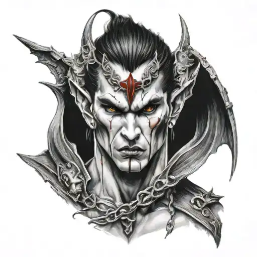 Japan And Greek Mythology Warrior Vampire