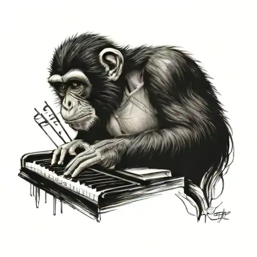 Monkey Playing Piano