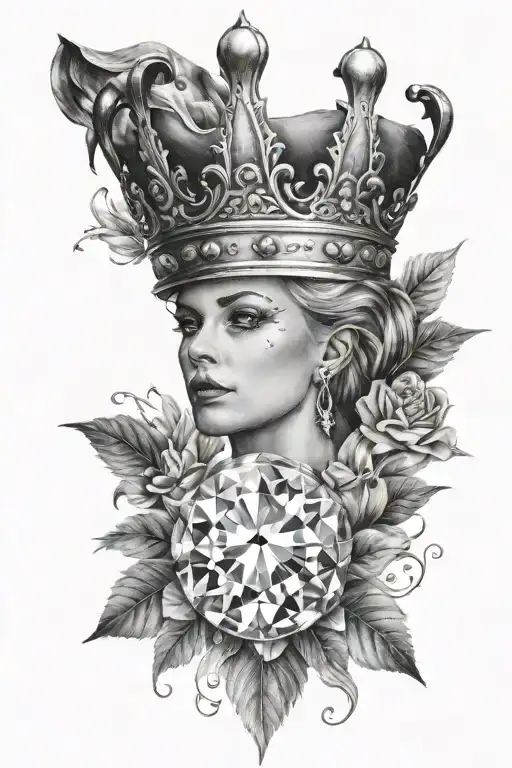 Diamond With Queen Crown