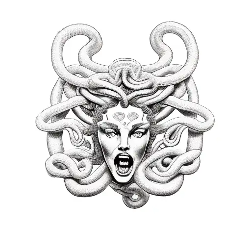 Medusa Fighting A Soldier