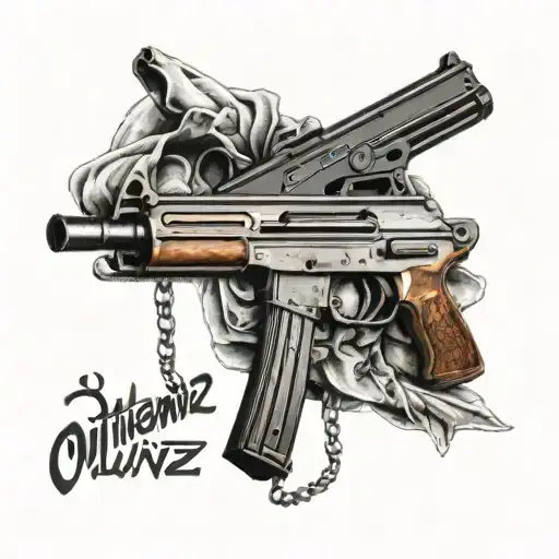 The Word Outlawz Followed Up By Two Ak 47 Wrapped