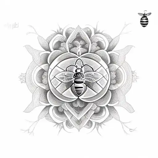 Bee With Flower Of Life