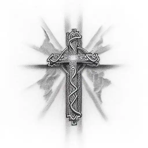 Christian Cross And Snake